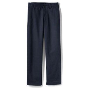 NWT LANDS' END BOY'S IRON KNEE WRINKLE RESISTANT CHINO PANTS CLASSIC NAVY